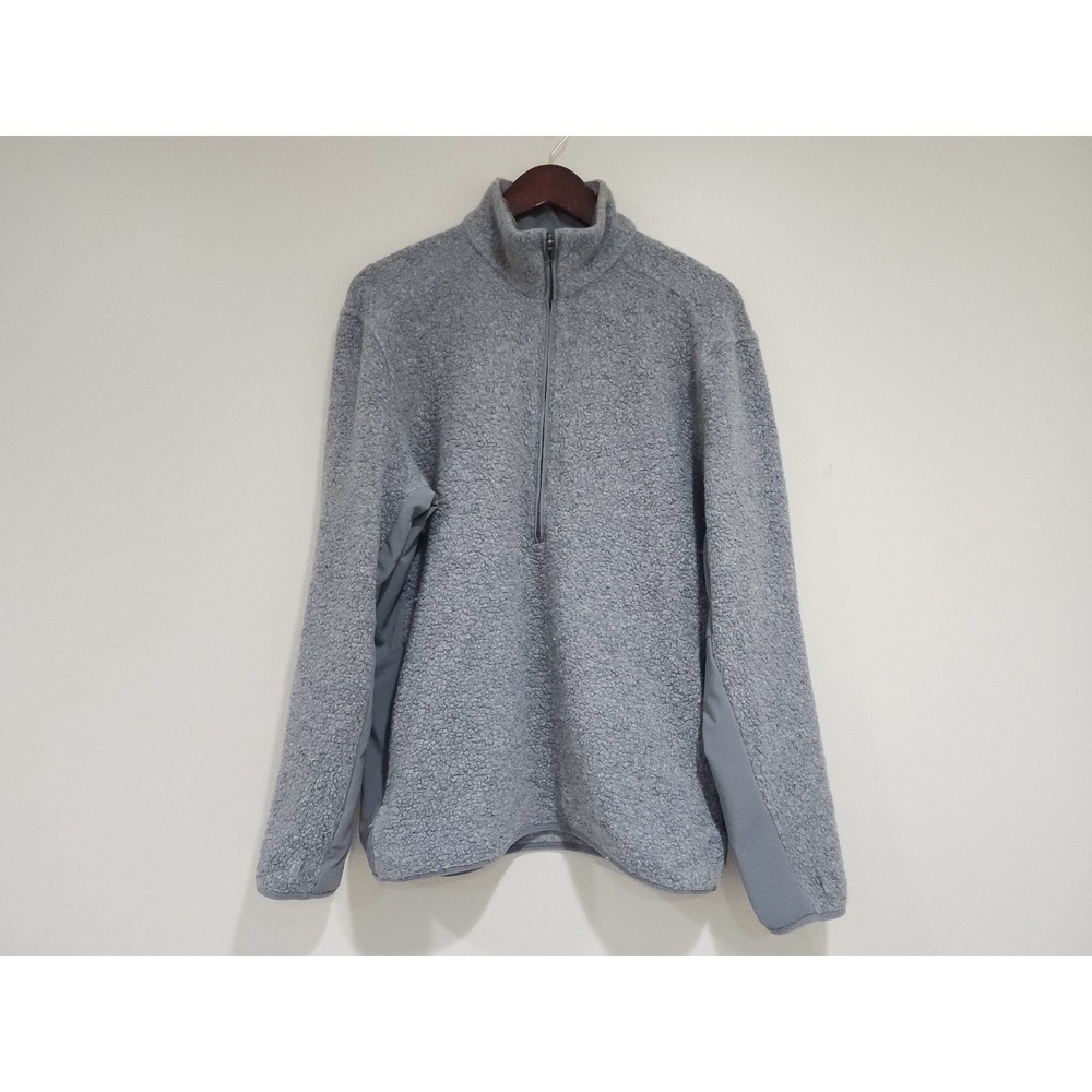 Lululemon Tundra Trek Half Zip Sherpa Fleece Jacket Mens XL Gray Plush Wool